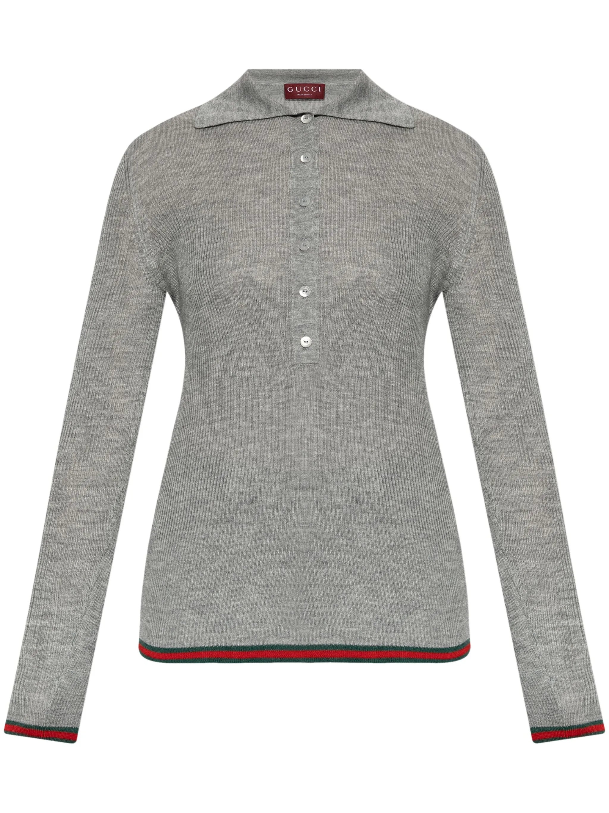Gucci Web-Stripe Trim Polo Top - 1