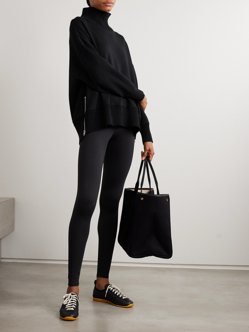 VARLEY Barker Oversized Zip-detailed Stretch-jersey Turtleneck Sweatshirt outlook