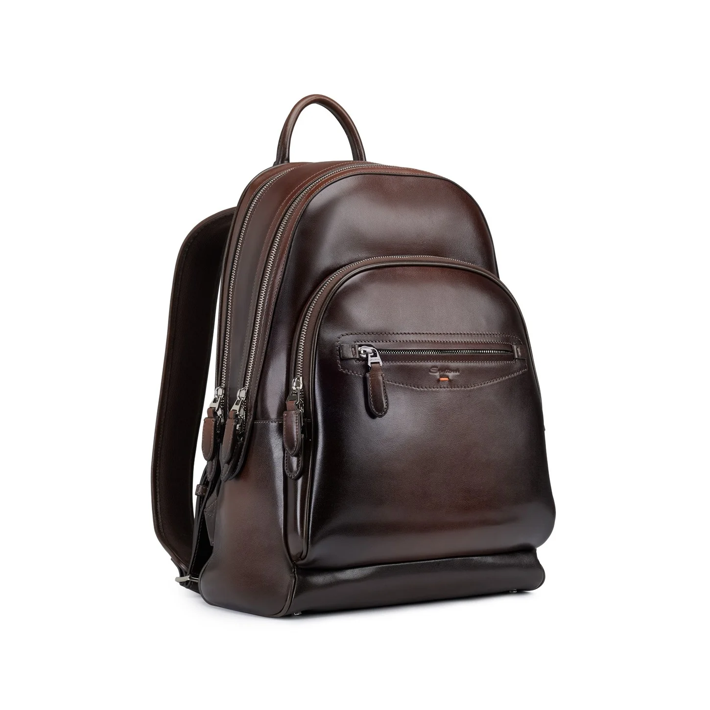 Dark brown leather backpack - 1