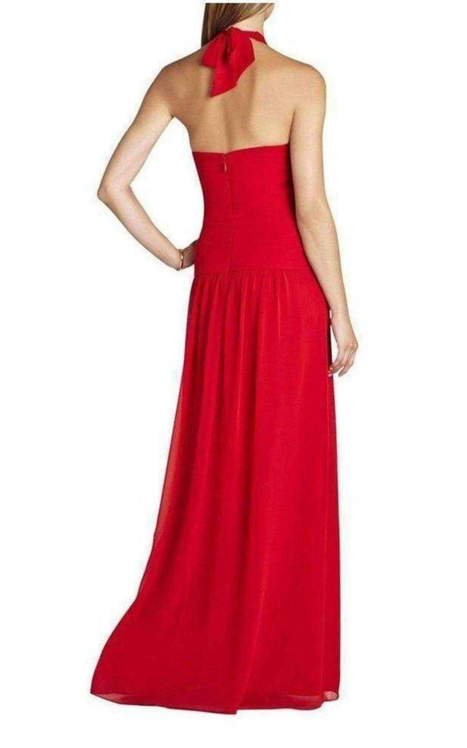 BCBGMAXAZRIA - Selene Halter Neck Ruched Dress - 3