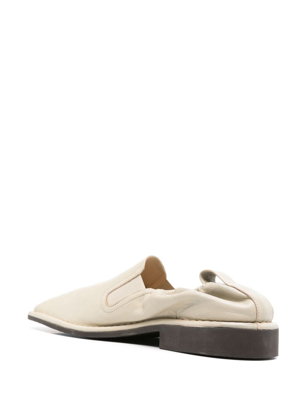 square-toe leather loafers - 3