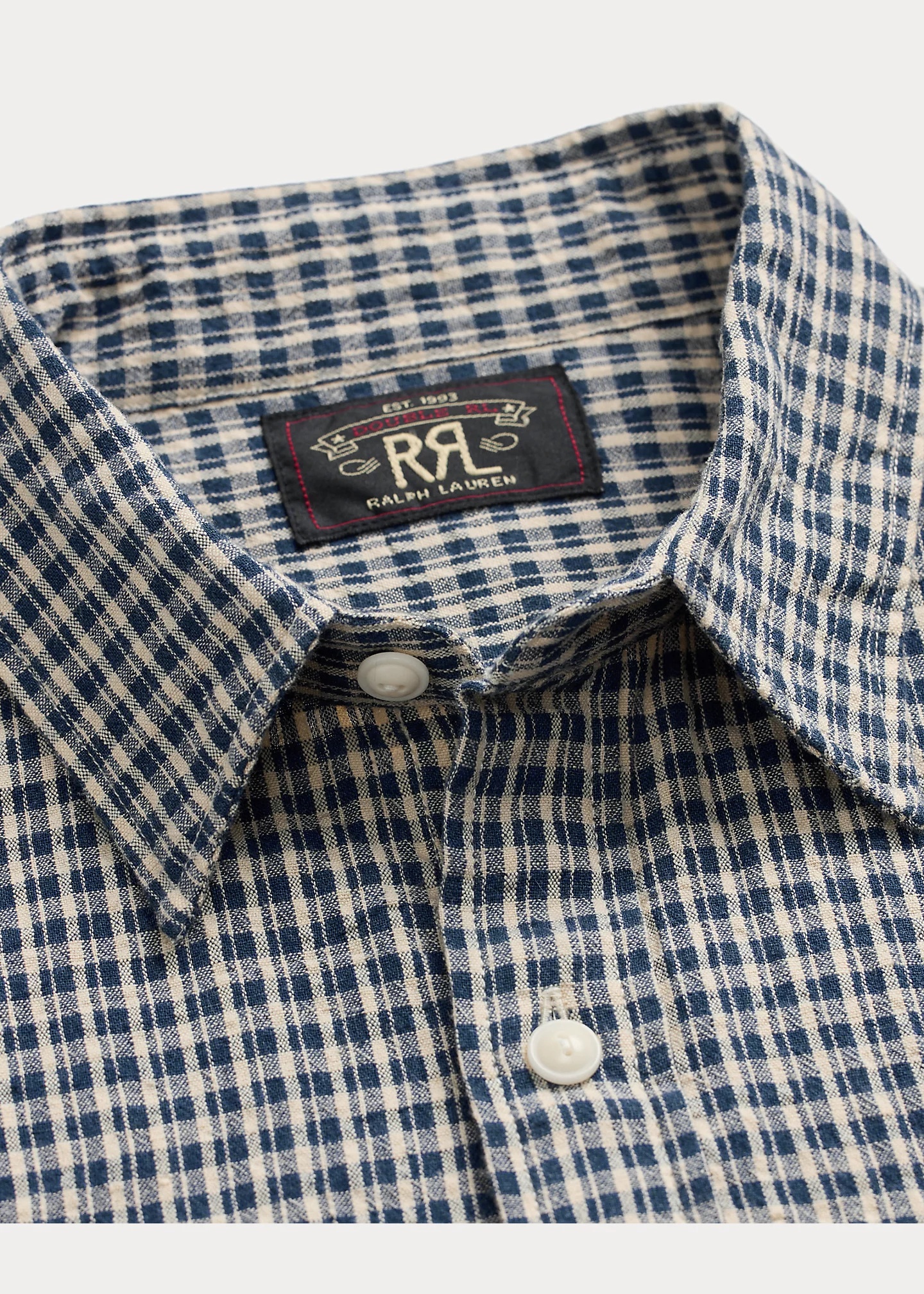 Indigo Checked Seersucker Workshirt - 4