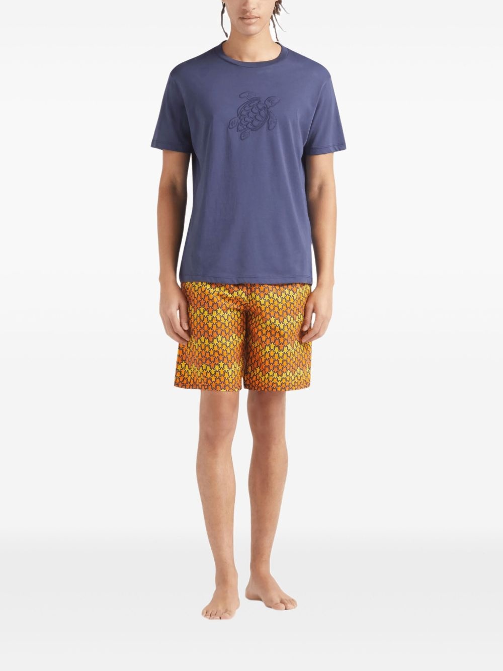Turtle-embroidered cotton T-shirt - 2