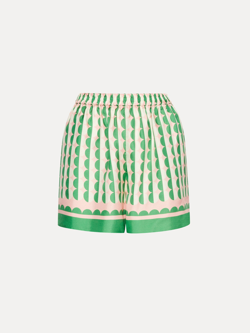 GEOMETRIC CIRCLE SILK TWILL SHORTS 1