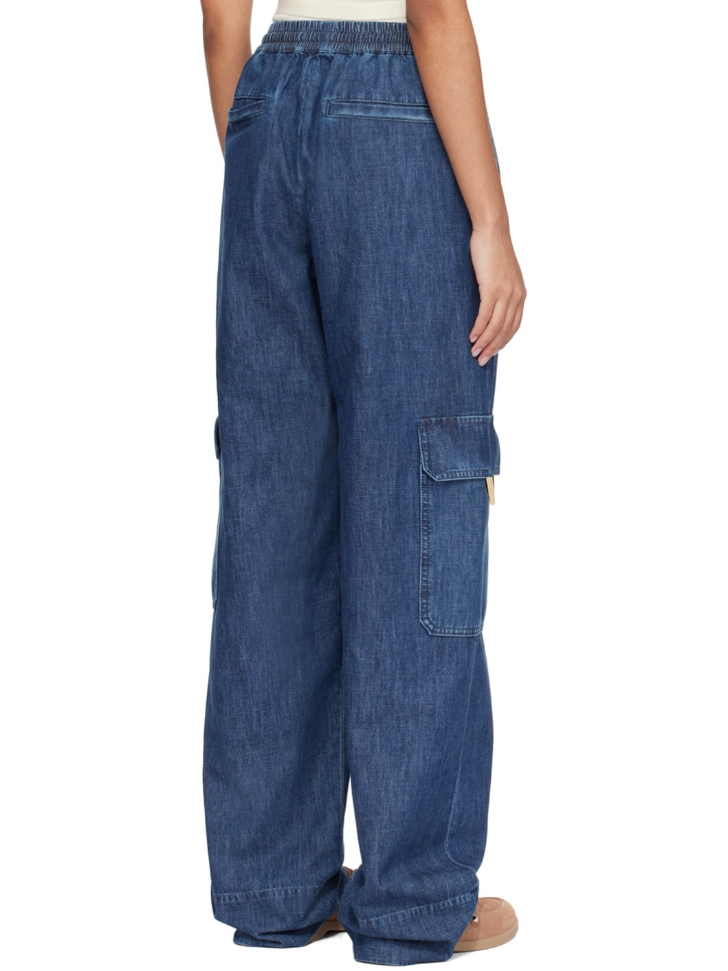 Blue Drawstring Cargo Pants - 3