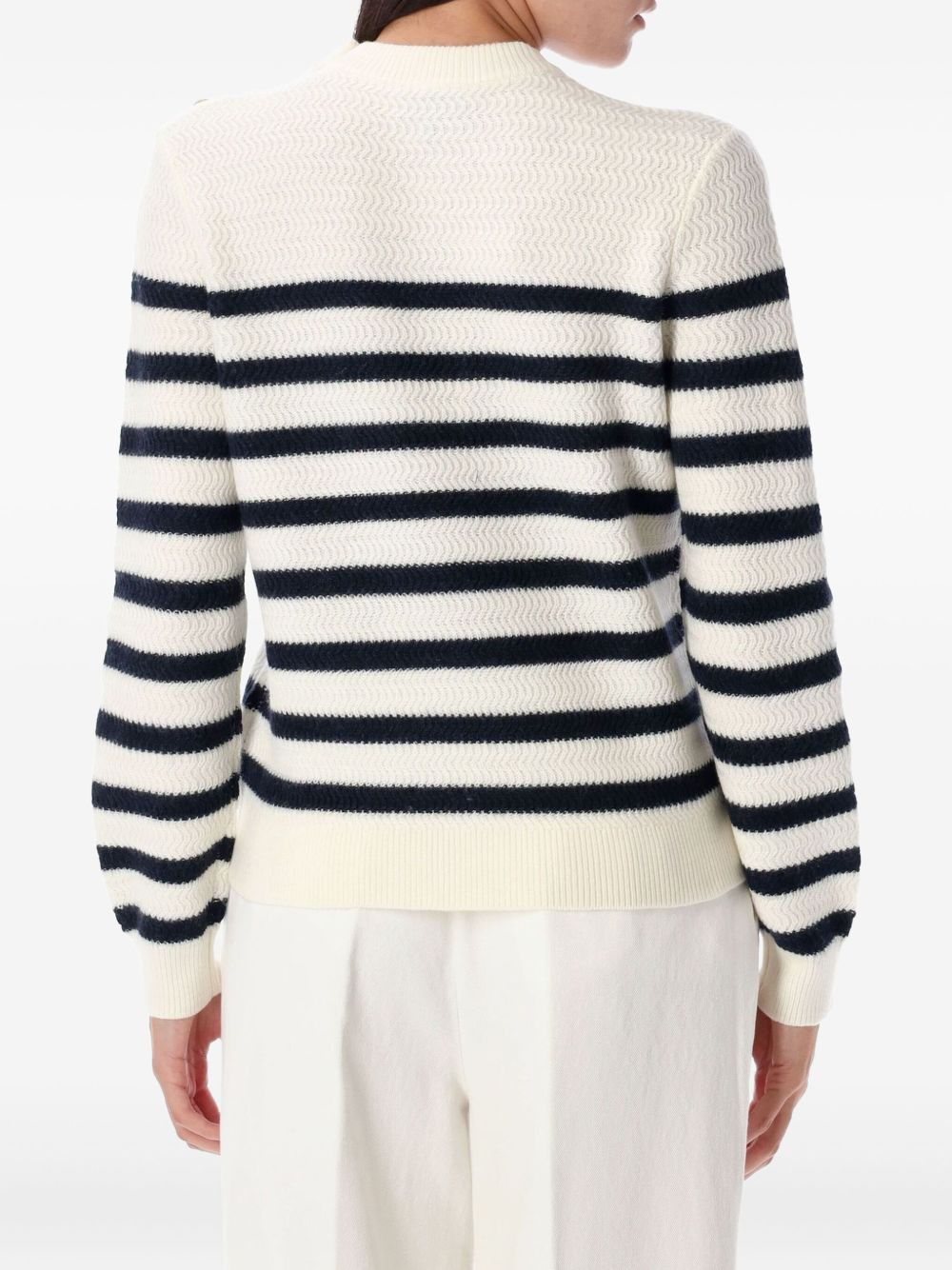 striped button-detailed sweater - 2