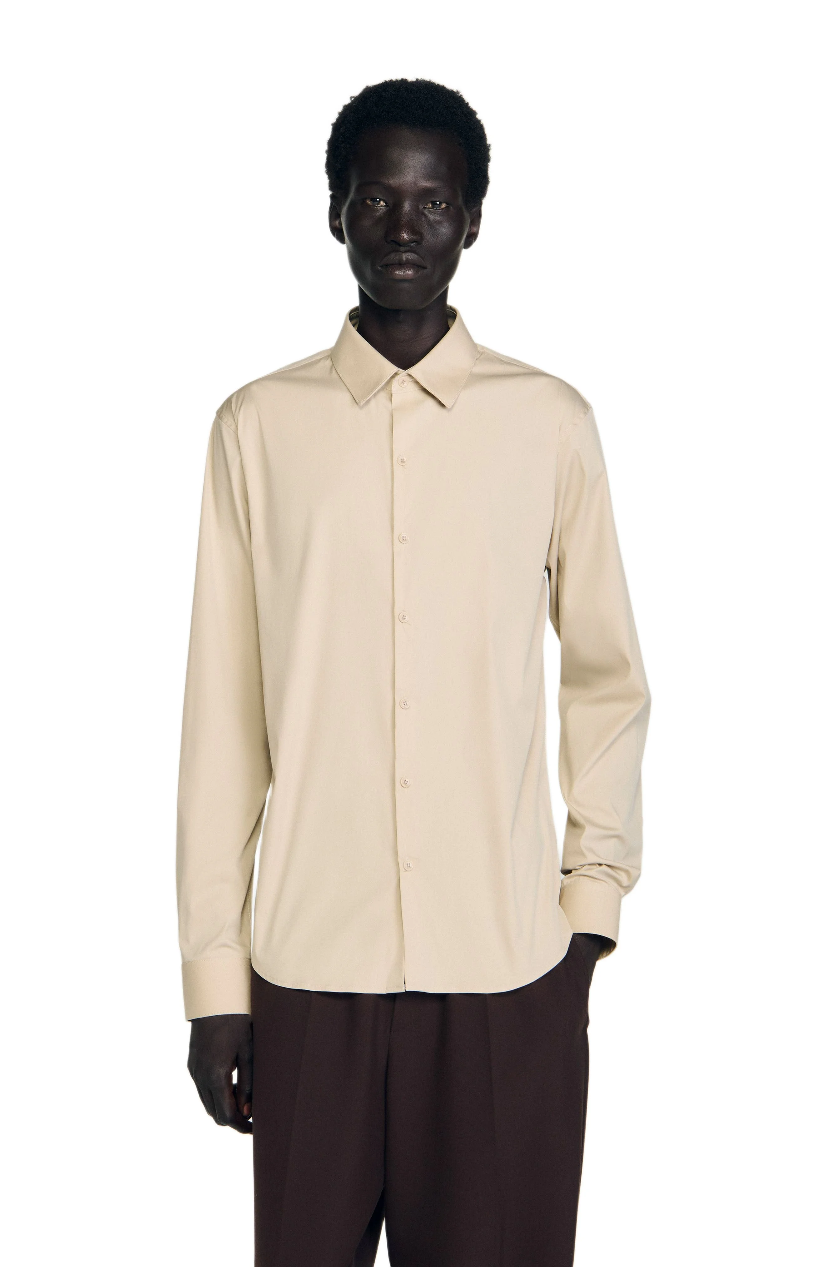 SANDRO Plain shirt in Beige at Nordstrom - 1