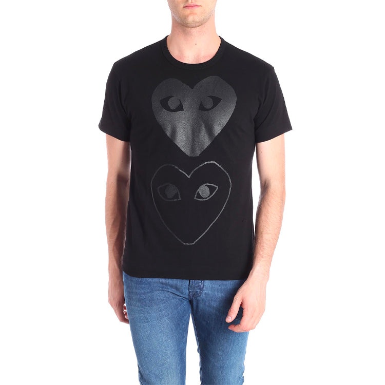 COMME des GARCONS PLAY Double Hearts T-Shirt 'Black/Black' AZ-T194-051-1 - 3