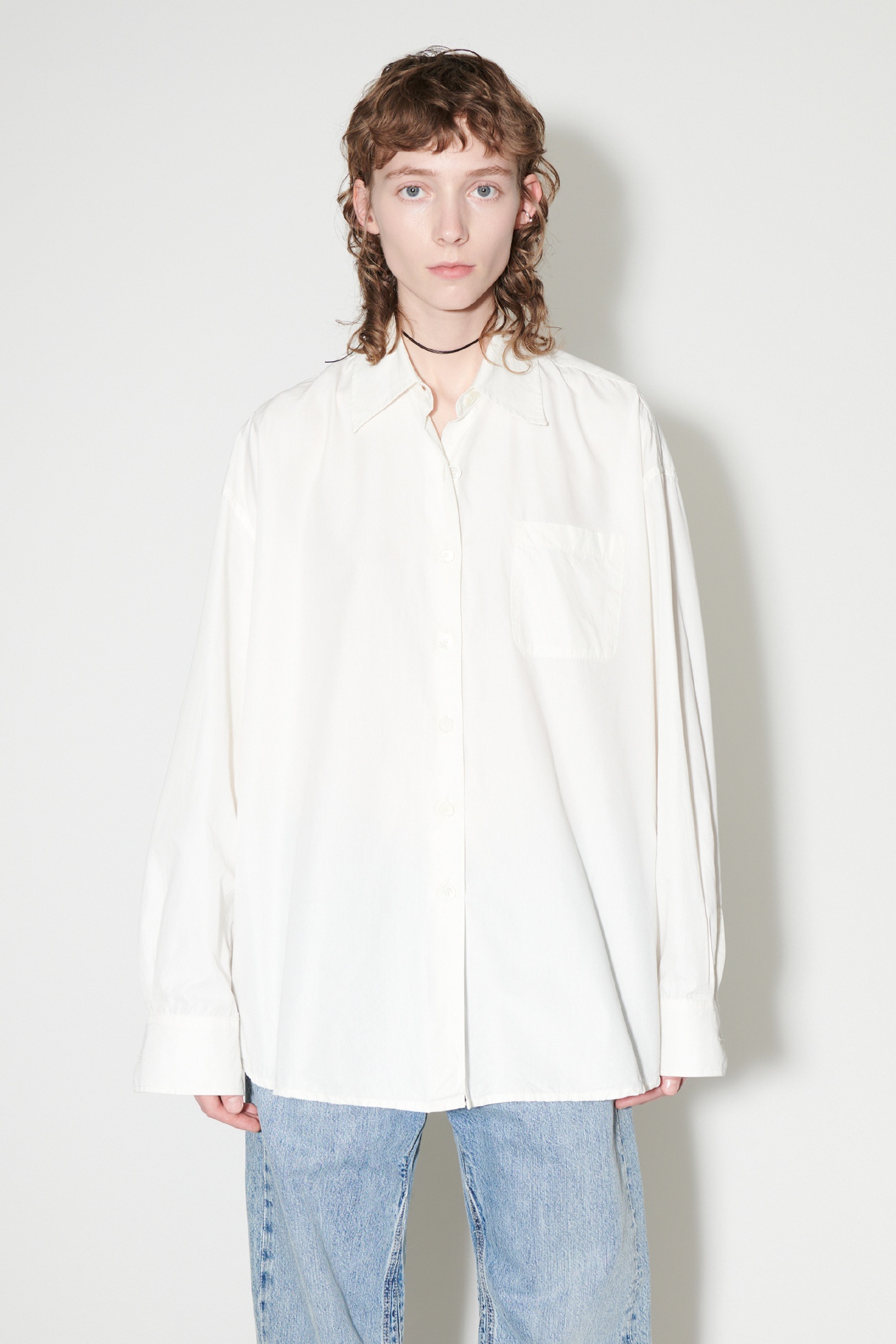 Borrowed Shirt White Peached Cupro Poplin - 6