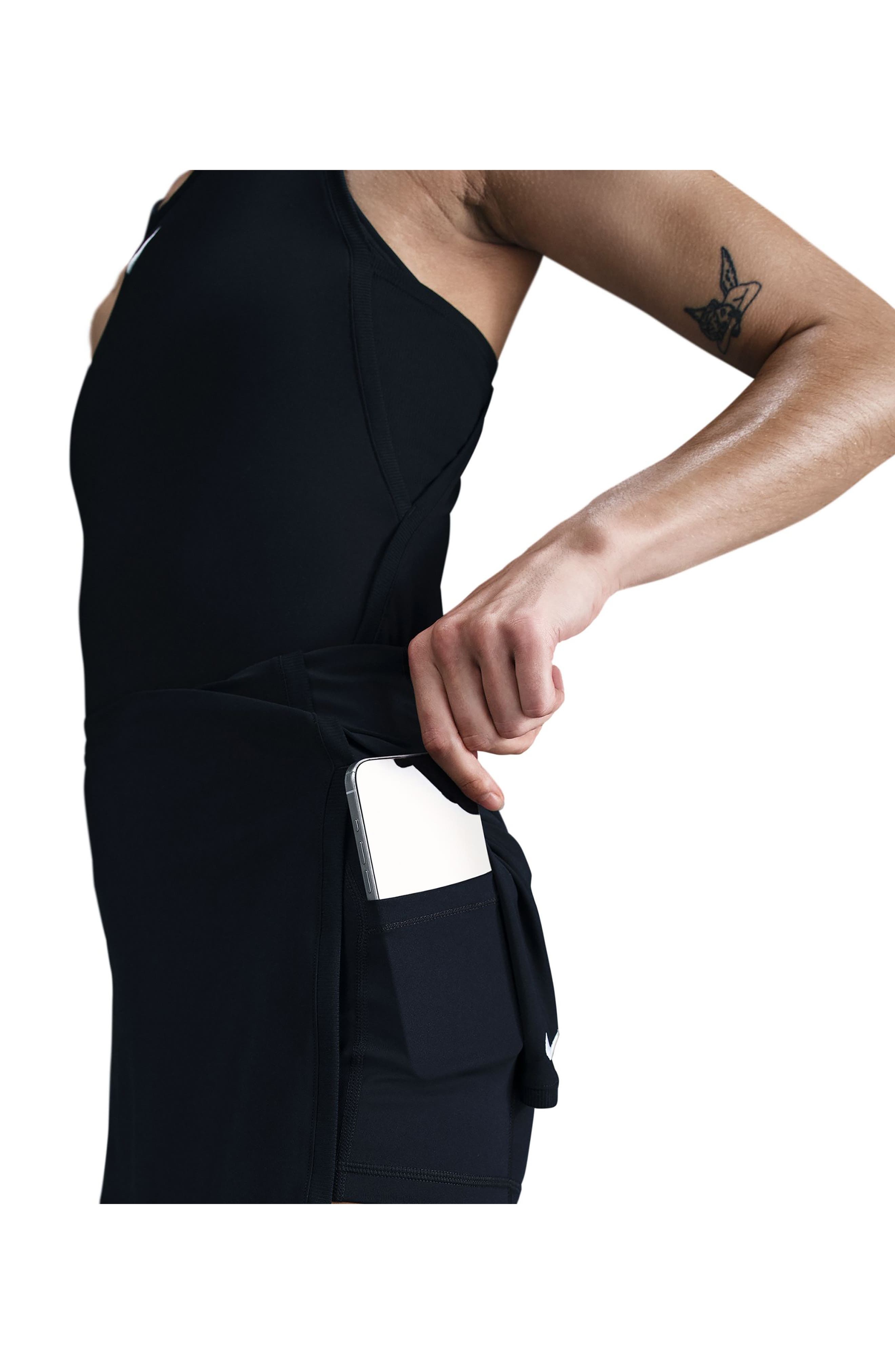 Nike Victory Dri-FIT Straight Tennis Skort in 010 Black/white at Nordstrom - 6