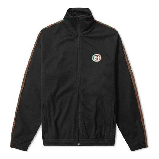 헝겊 조각을 가진 Gucci 메시 Oversize 재킷 ' 검정/다색' 599359-XJB1N-1082 - 1