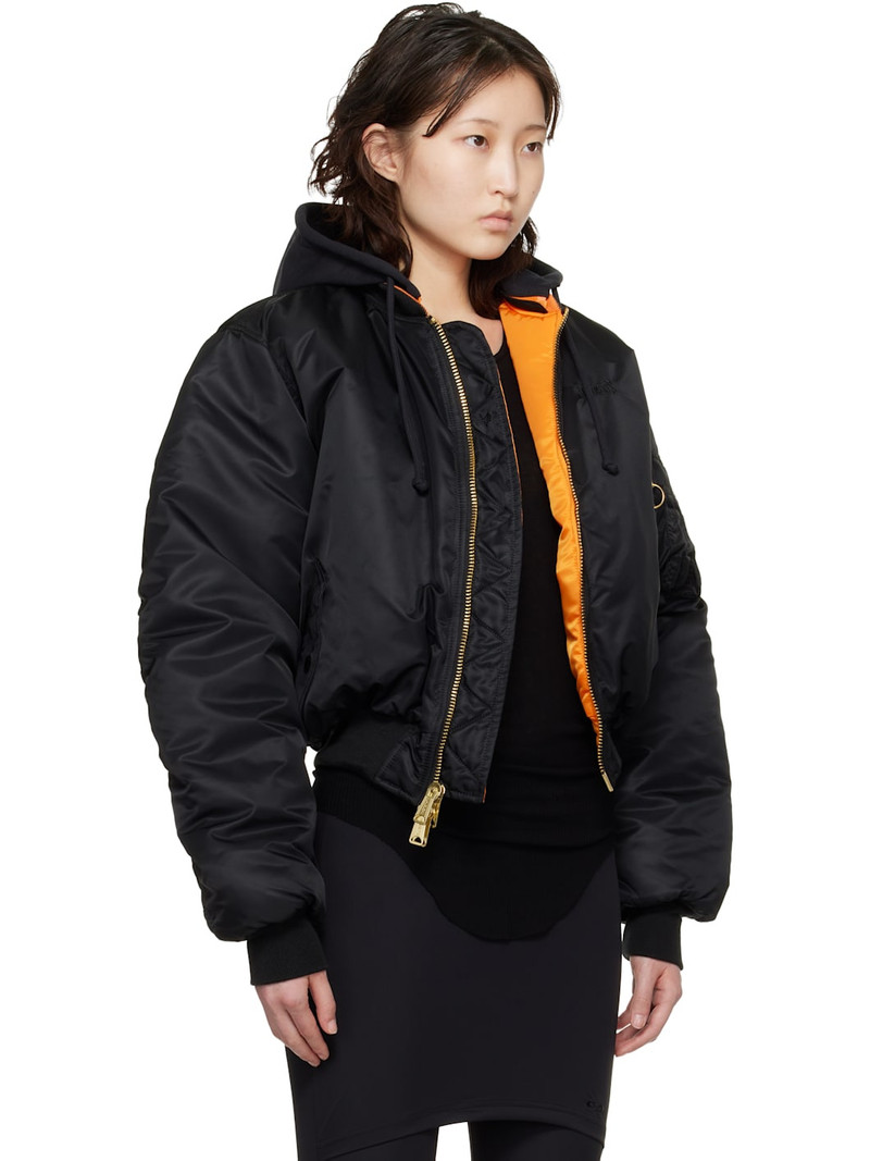 Black & Orange Alpha Industries Edition Fitted Reversible Bomber Jacket 2