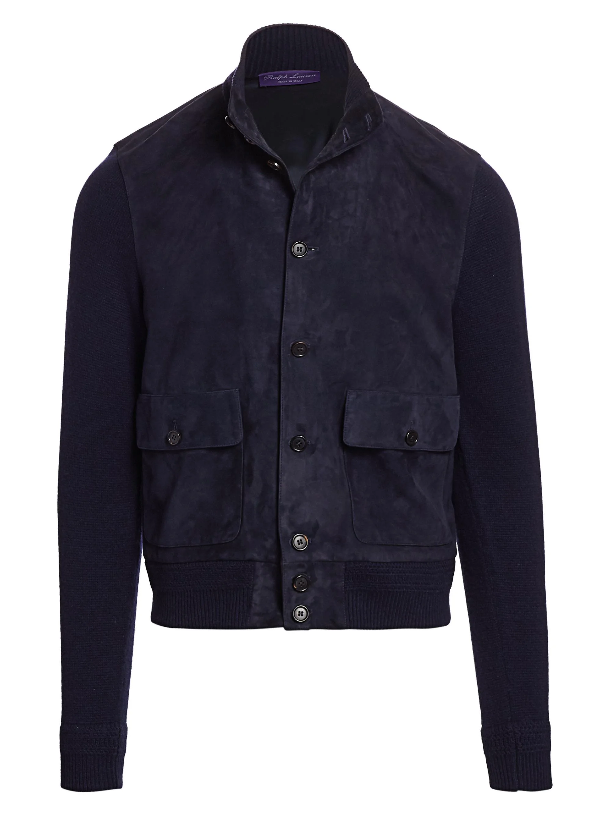 Men's Suede & Cashmere Jacket - Classic Chairman Navy - 1