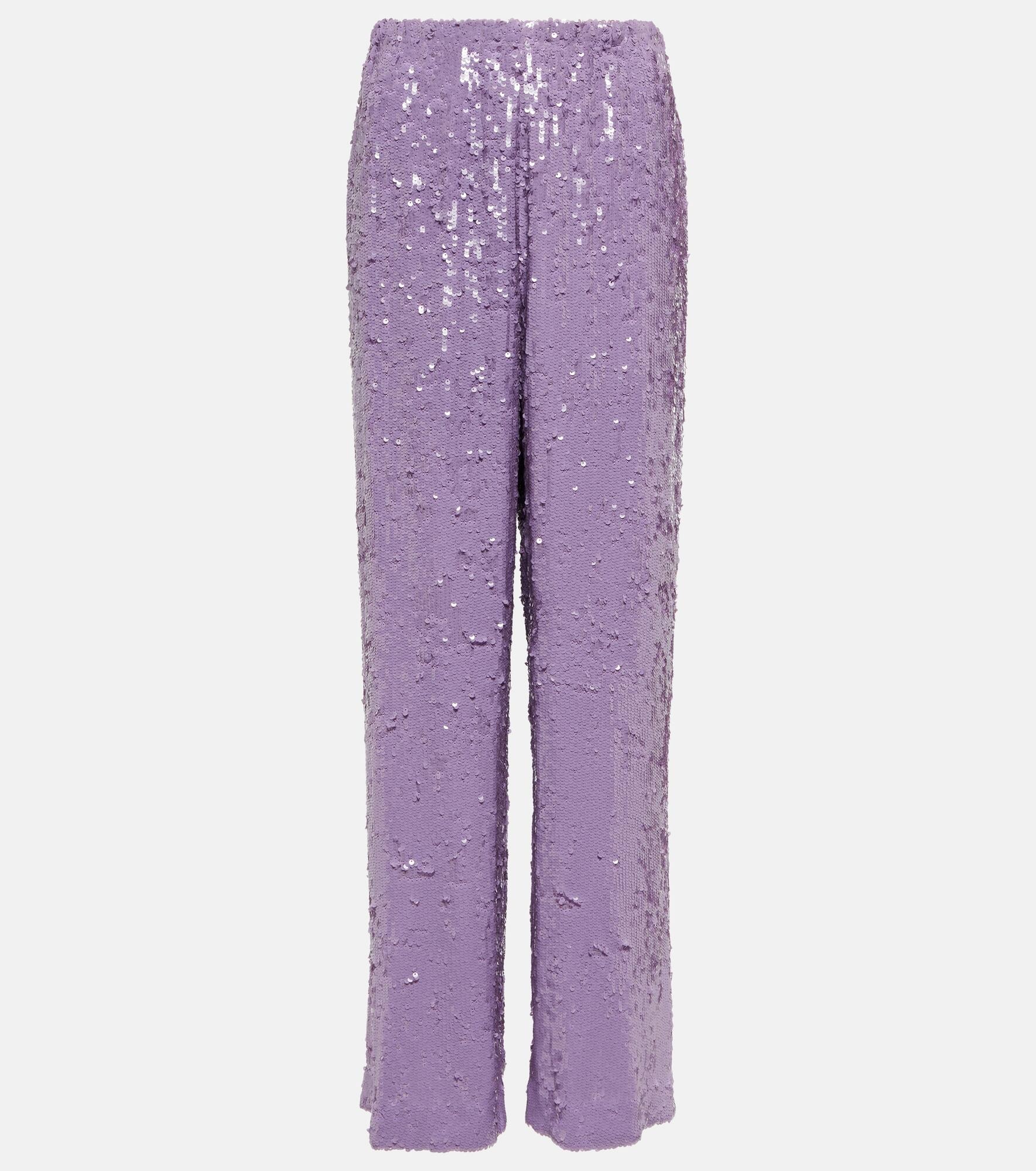 Sequined straight pants - 1