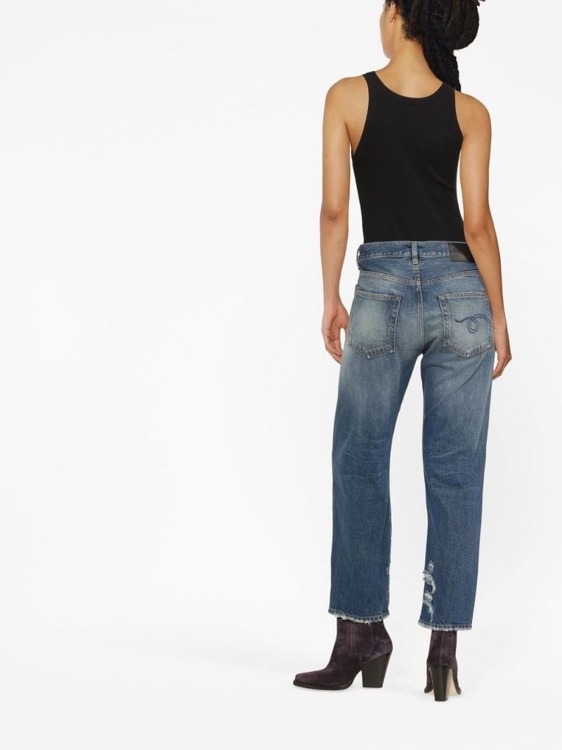 distressed high-waist jeans - 4