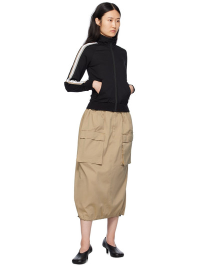 MM6 Maison Margiela Beige Drawstring Midi Skirt outlook
