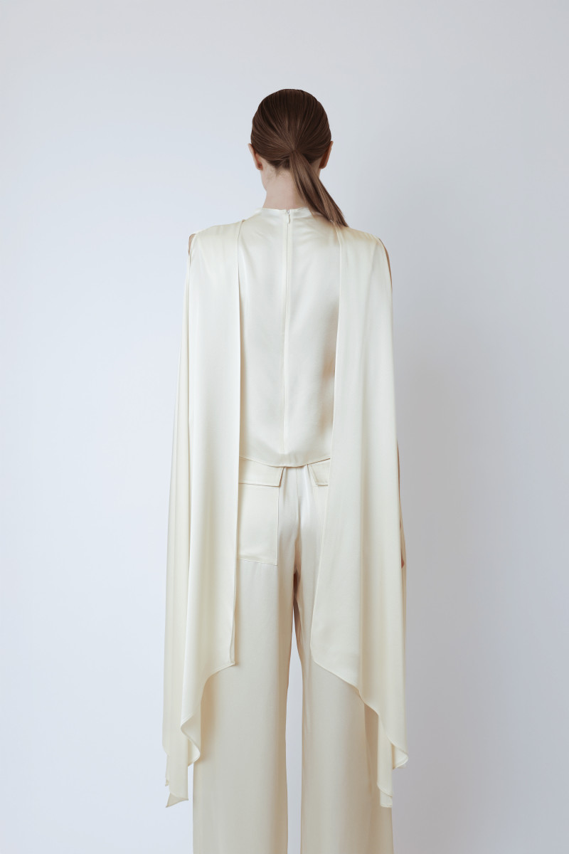 Satin Cape Sleeve Top 3