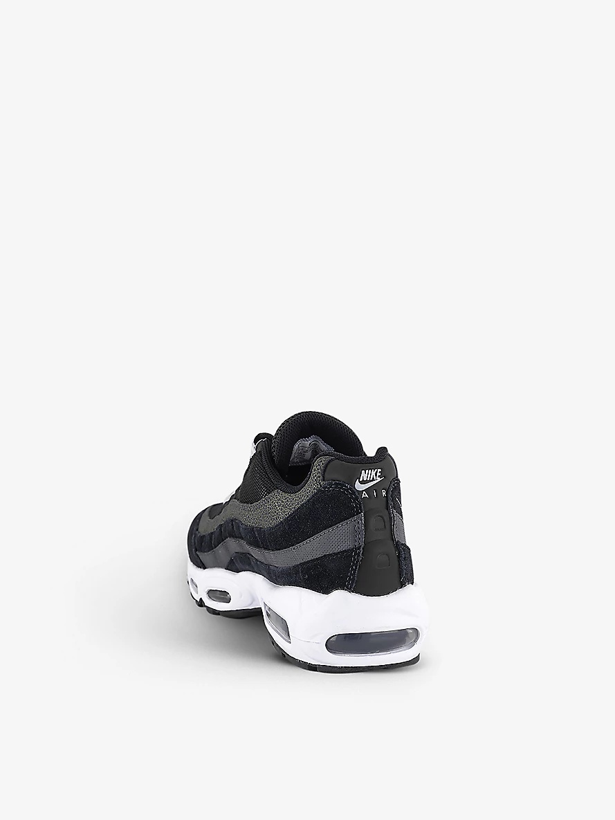 Air Max 95 brand-embroidered leather and mesh low-top trainers - 4