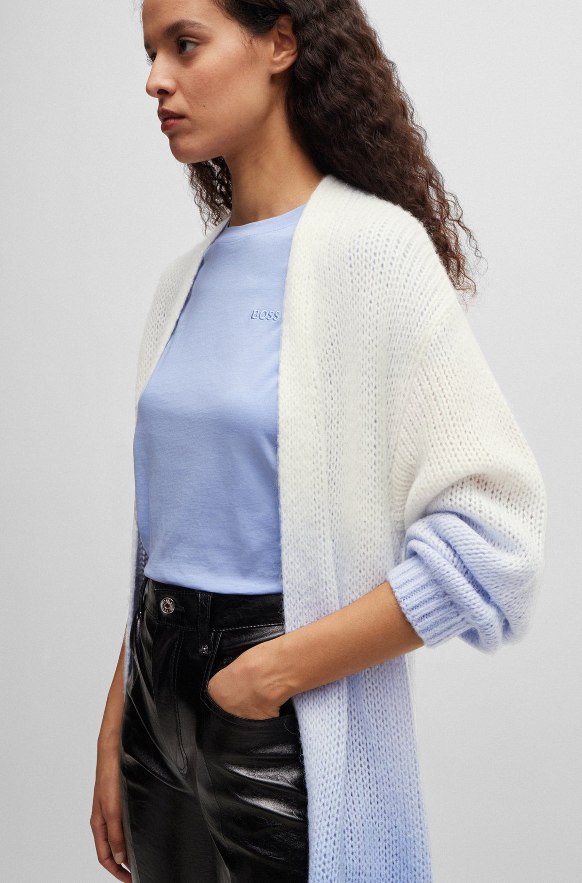 LONG-LENGTH DIP-DYE CARDIGAN WITH WOOL AND ALPACA - 5