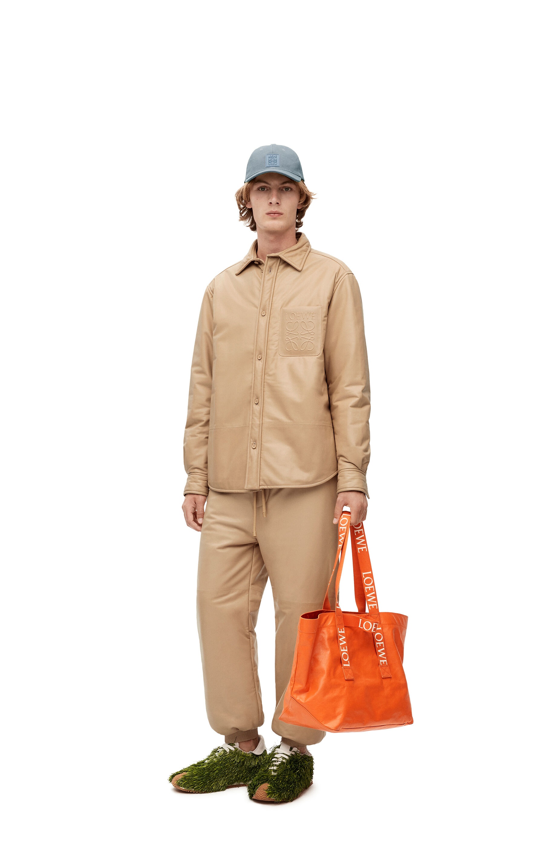 LOEWE Fold Shopper In Paper Calfskin Tan