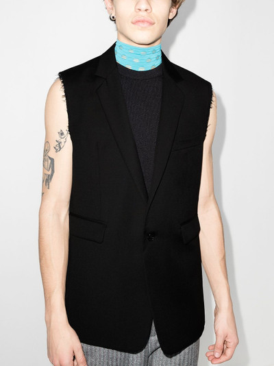 Raf Simons sleeveless wool blazer outlook