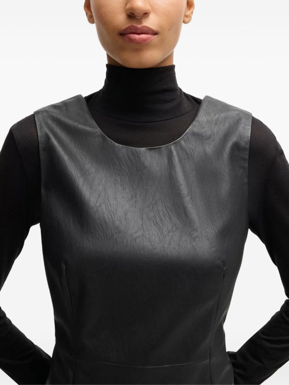 faux-leather mini dress - 3