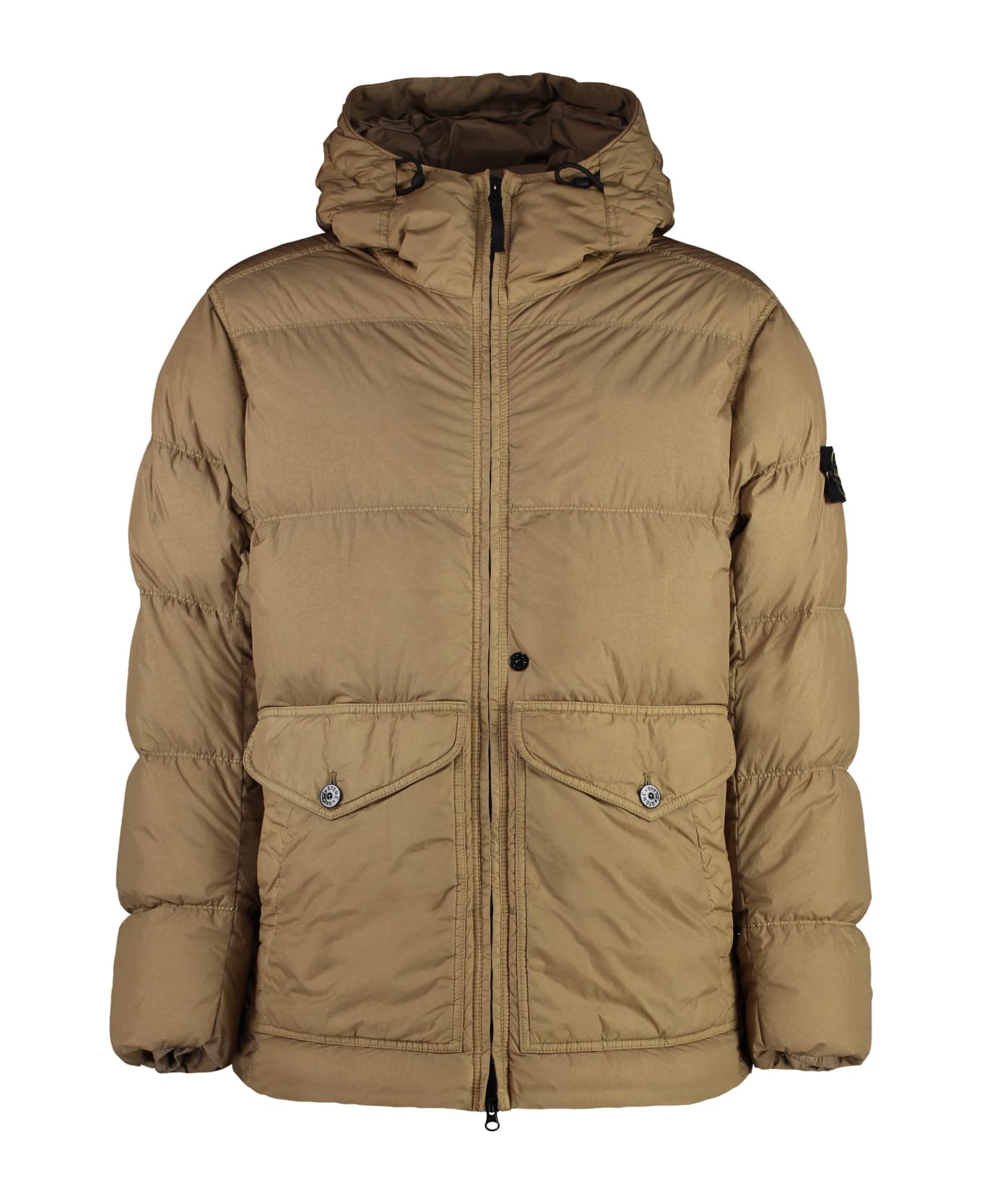 Hooded Nylon Down Jacket - 1