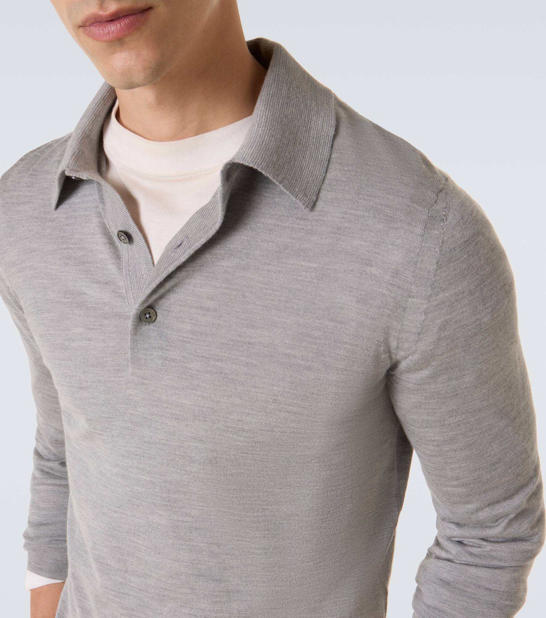 Cashmere and silk polo sweater - 6
