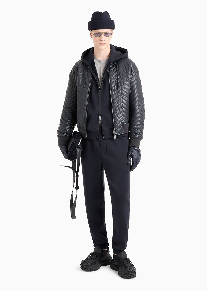 EMPORIO ARMANI Lyocell-blend jersey hooded sweatshirt with zip outlook