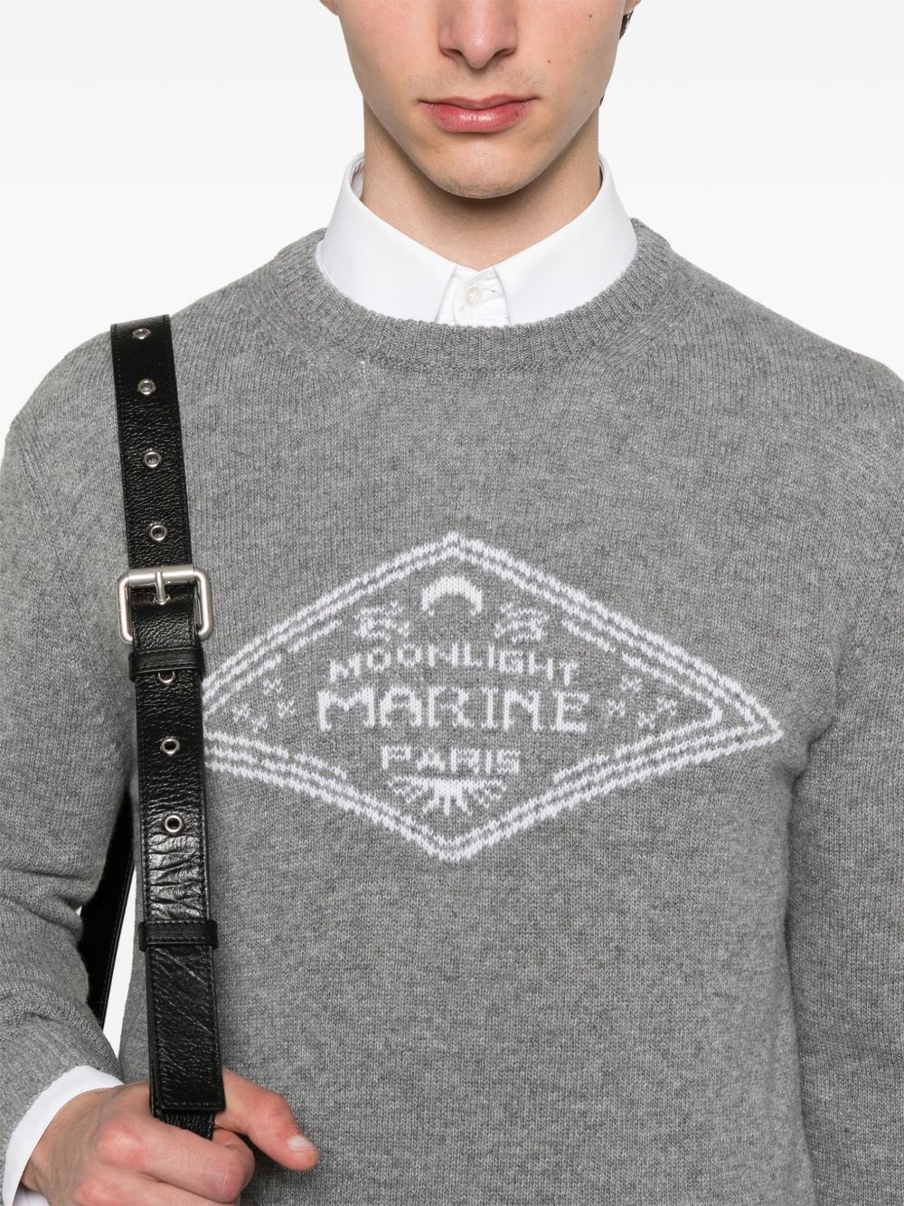 logo-intarsia knit sweater - 5