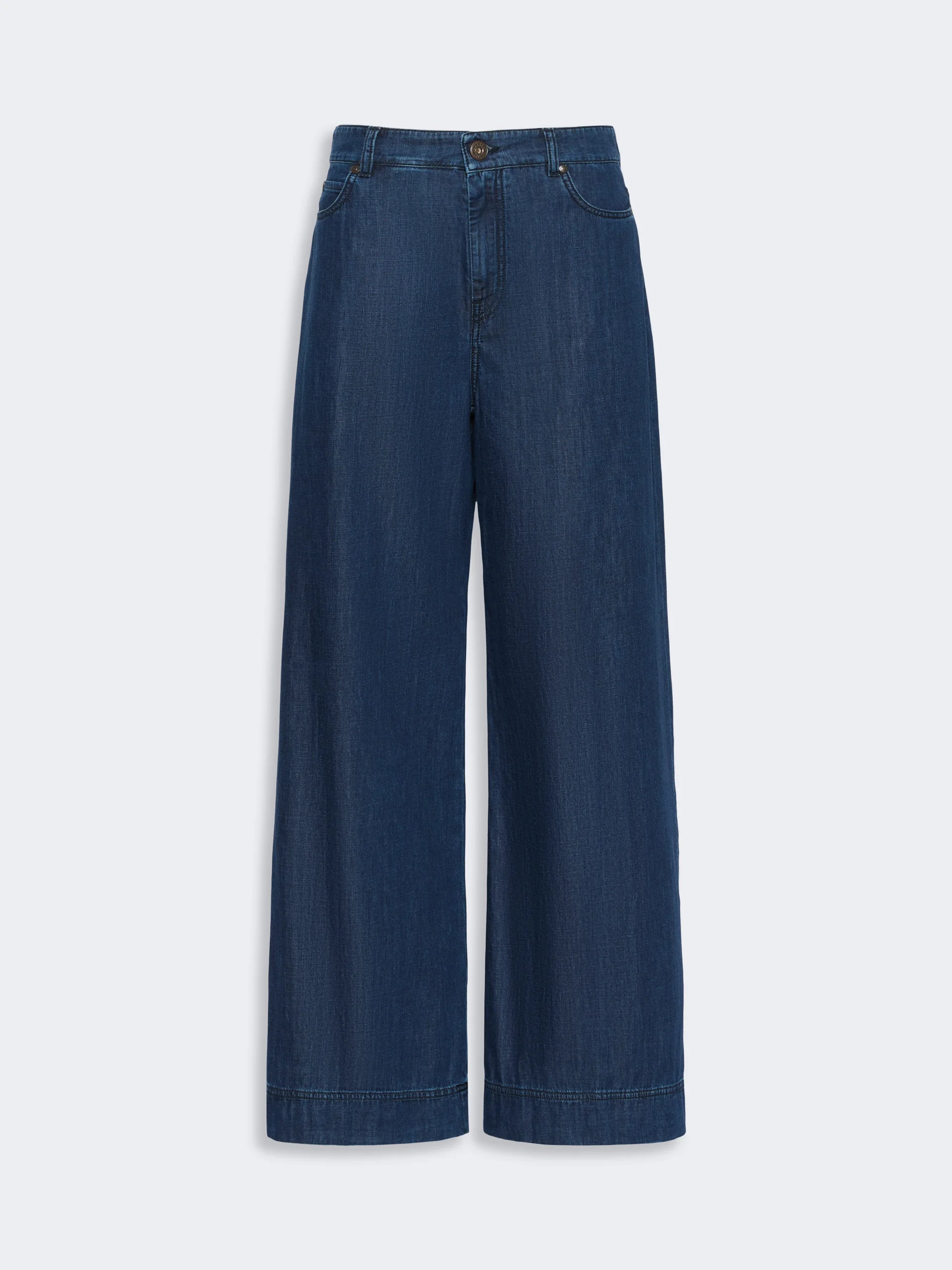 VEGA Cotton denim wide-leg jeans - NAVY - 1