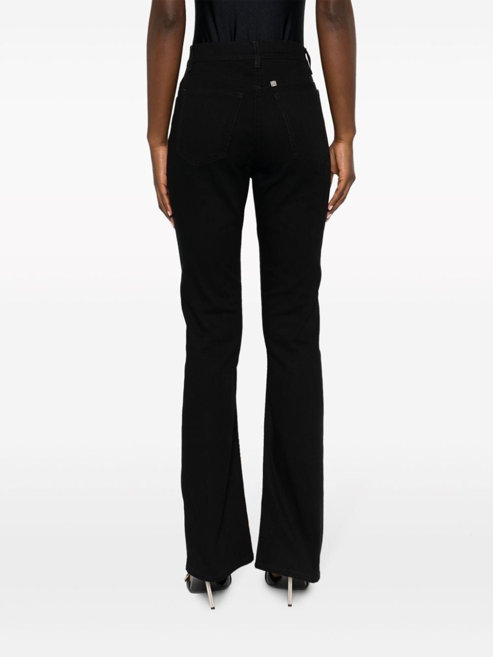 high-waisted flared jeans - 4