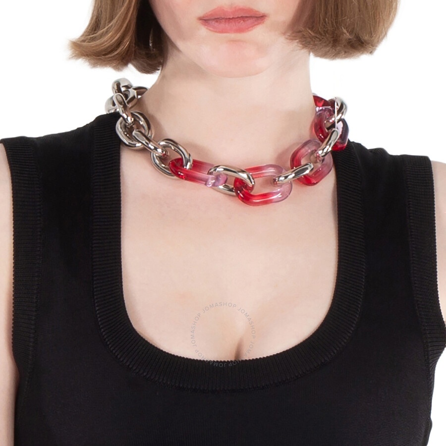 Paco Rabanne Oversized Chain Link Logo-Engraved Resin Necklace - 2