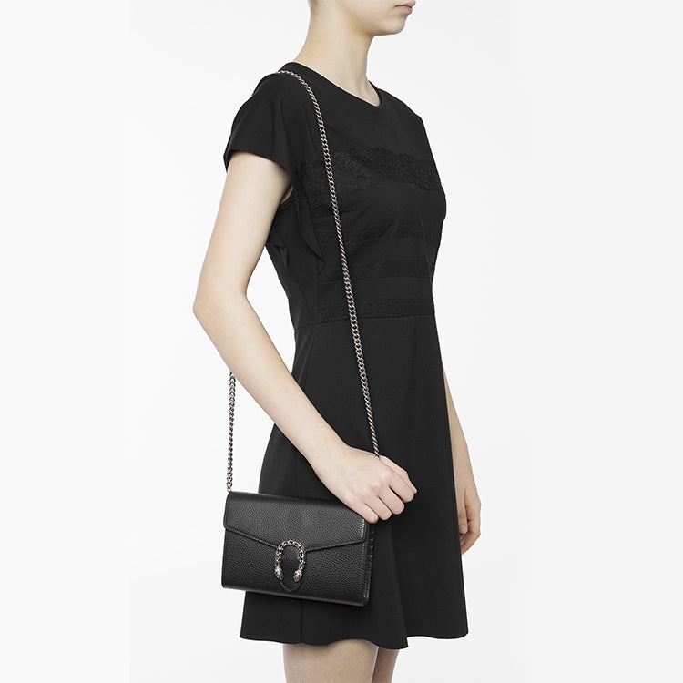 (WMNS) Gucci Dionysus Tiger Head Leather Chain Shoulder Messenger Bag Mini Black 401231-CAOGN-8176 - 5