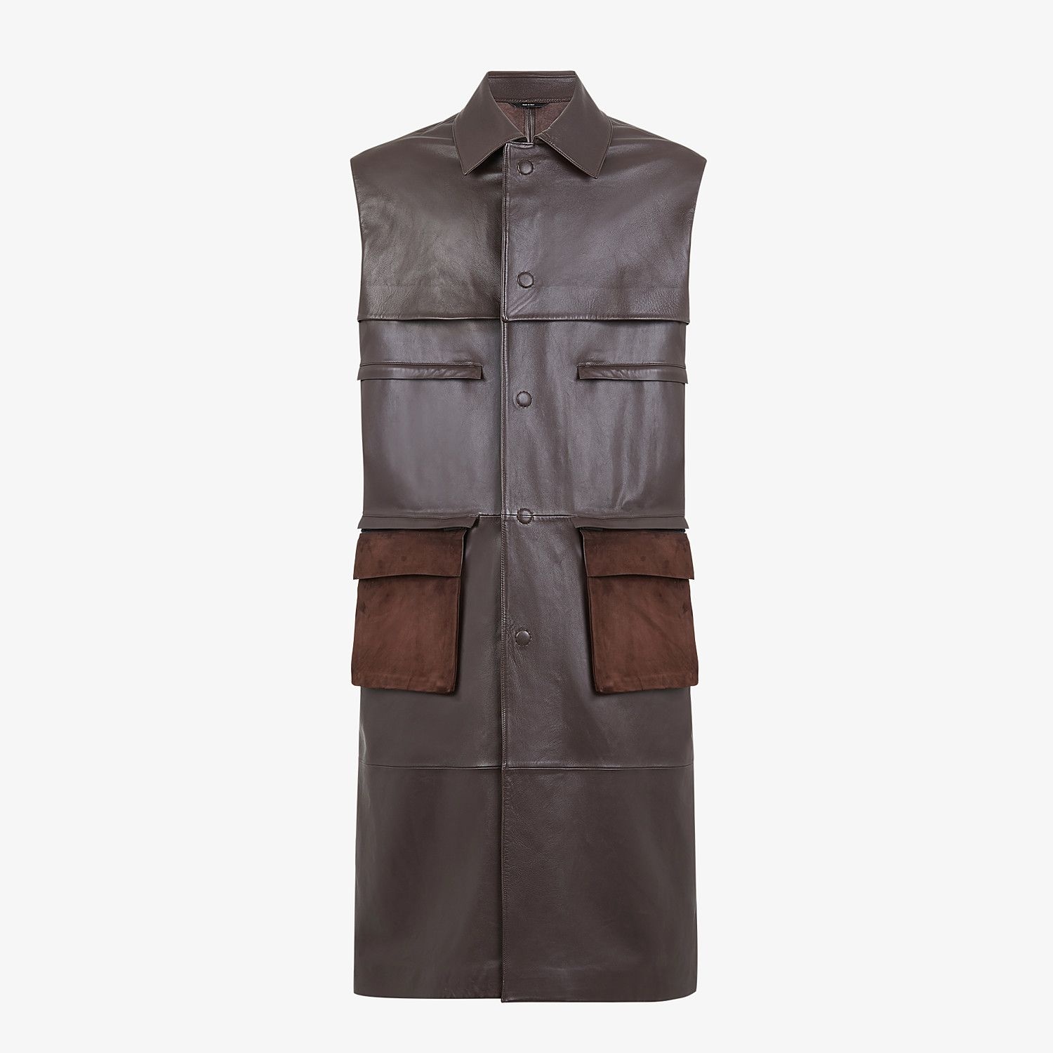 Brown leather vest - 1