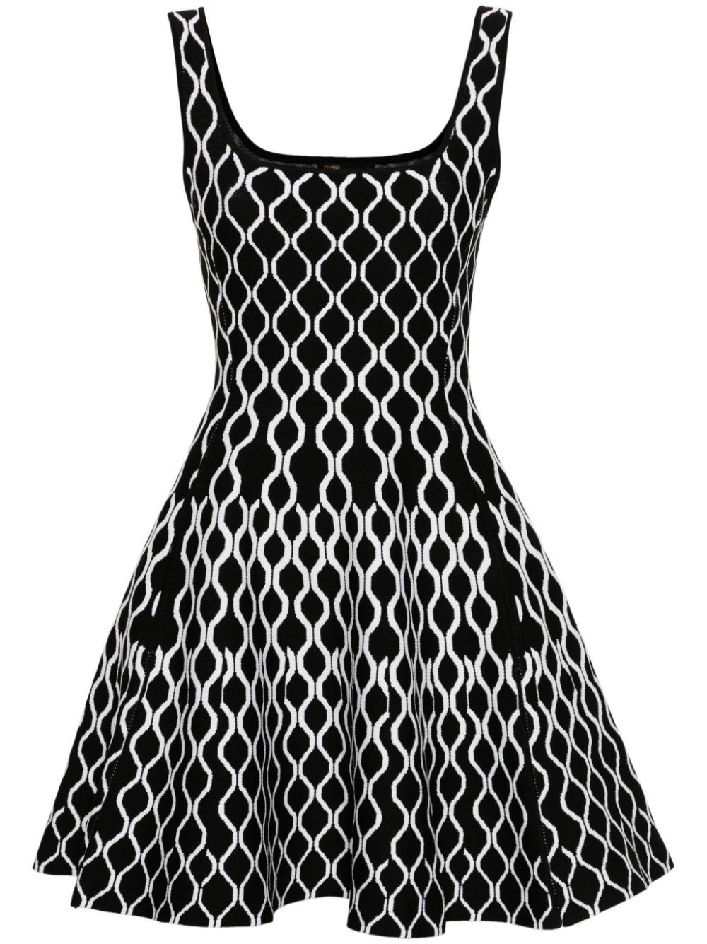 pattern-jacquard flared minidress - 1