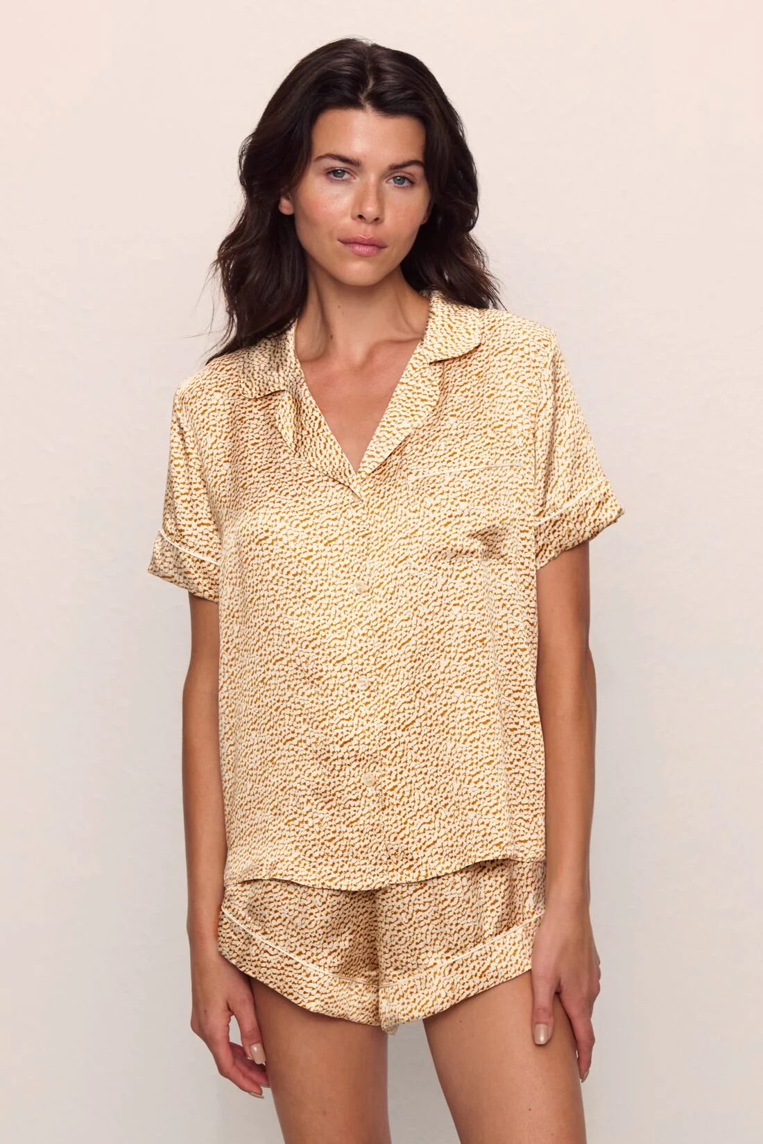 Inez Washable Silk Printed Short PJ Set - 1