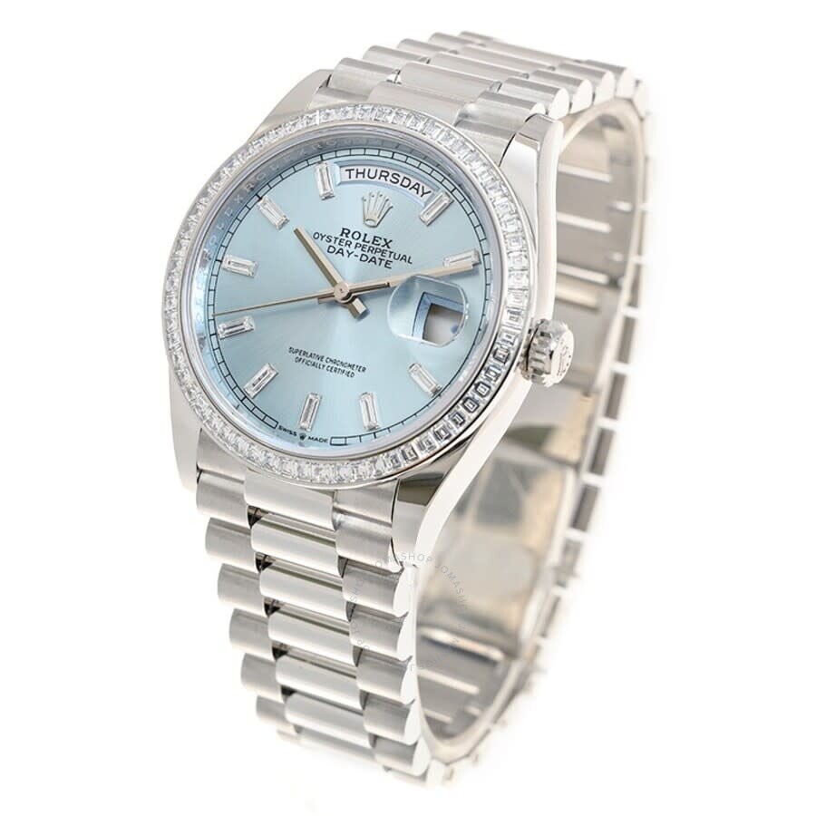 Rolex Day-Date 36 Ice Blue Diamond Dial Automatic Men's Platinum Watch M128396tbr-0003 - 4