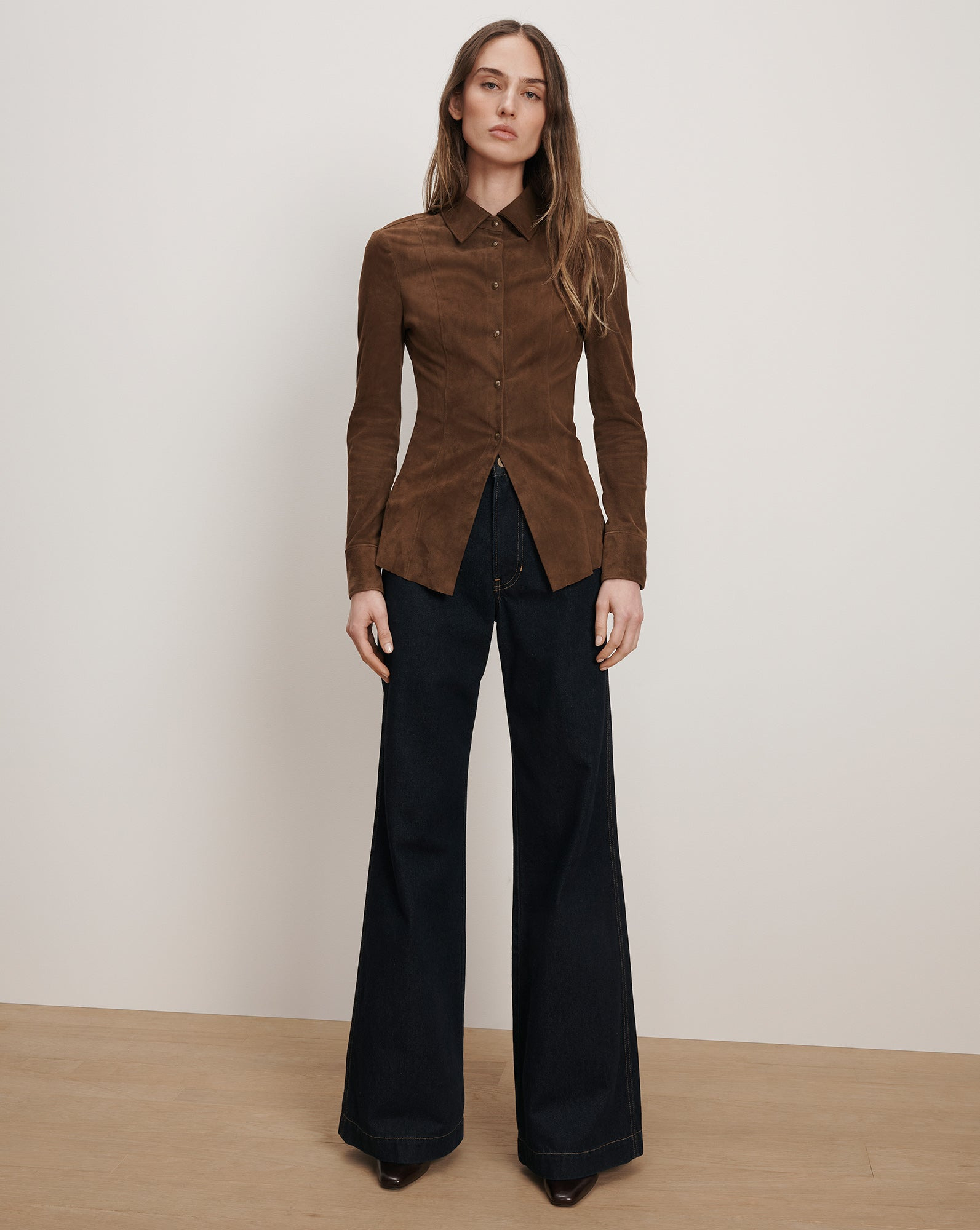WITTAKER SUEDE BUTTON-DOWN SHIRT - 4
