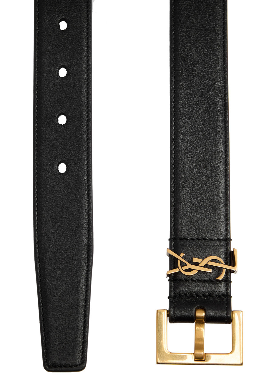 Logo leather belt - 3