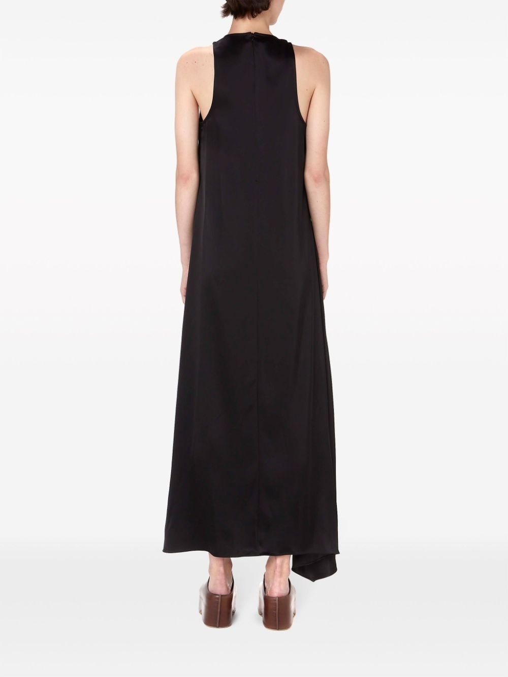 sleeveless draped midi dress - 4