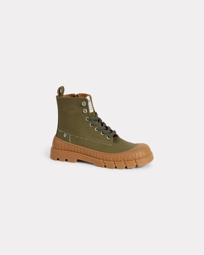 'KENZO-Gobi' lace-up boots in canvas - 1