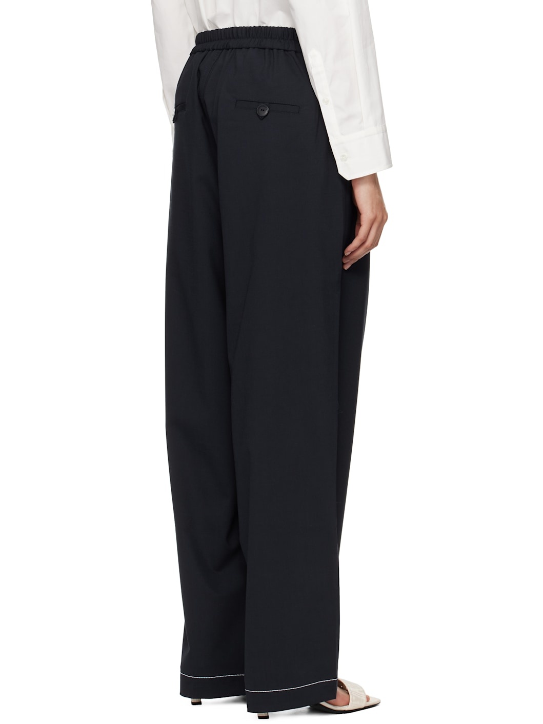 Navy Tailoring Stitch Trousers - 3