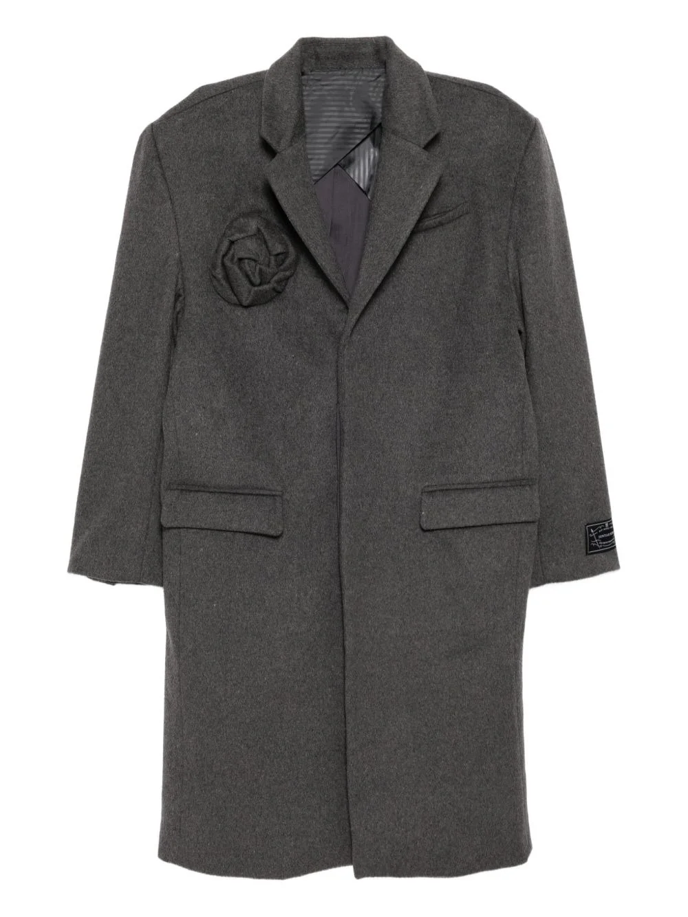 floral-embellishment coat - 1