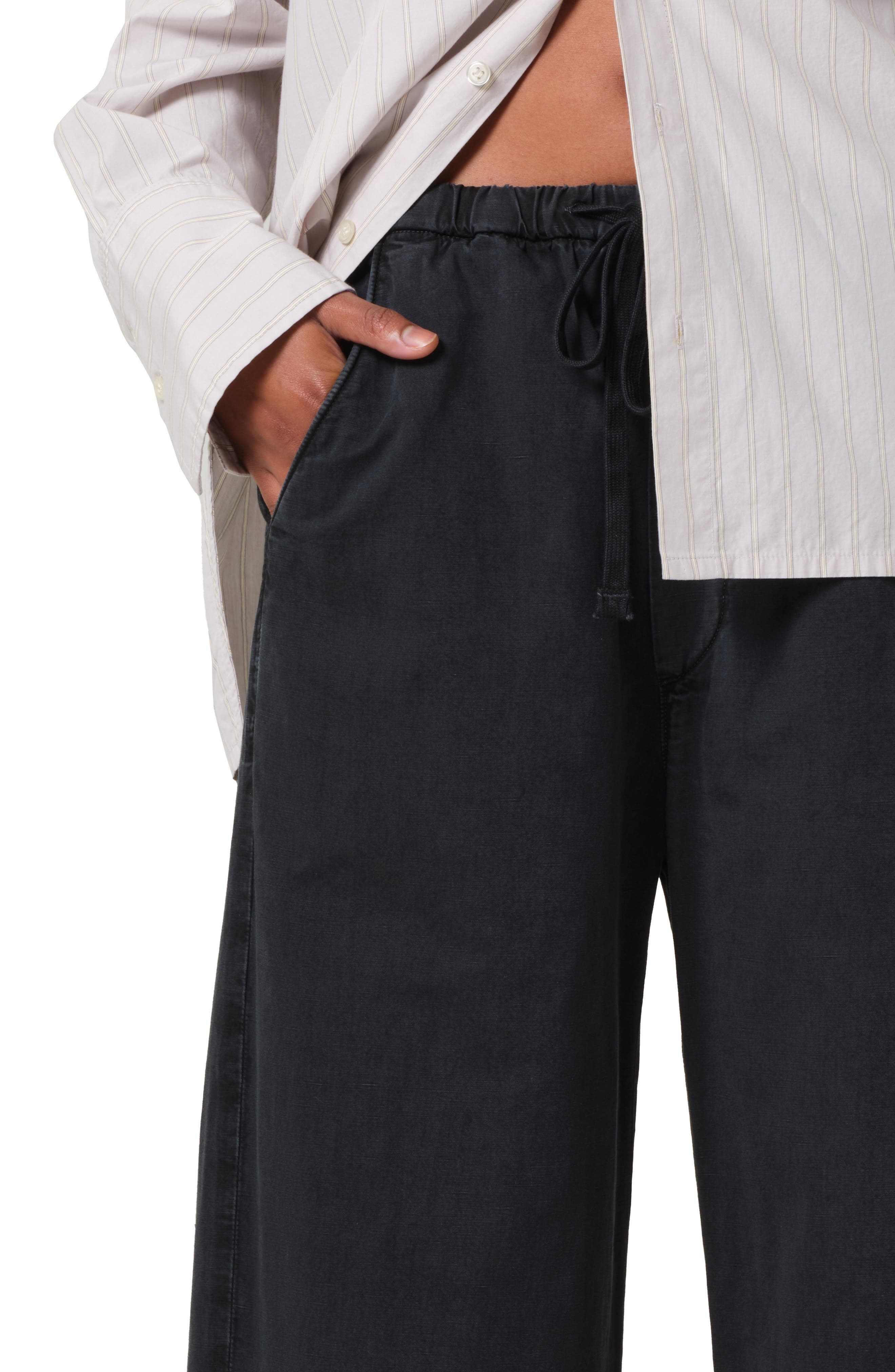 Citizens of Humanity Ayla Pull-On Cotton & Hemp Pants in Washed Black at Nordstrom - 5