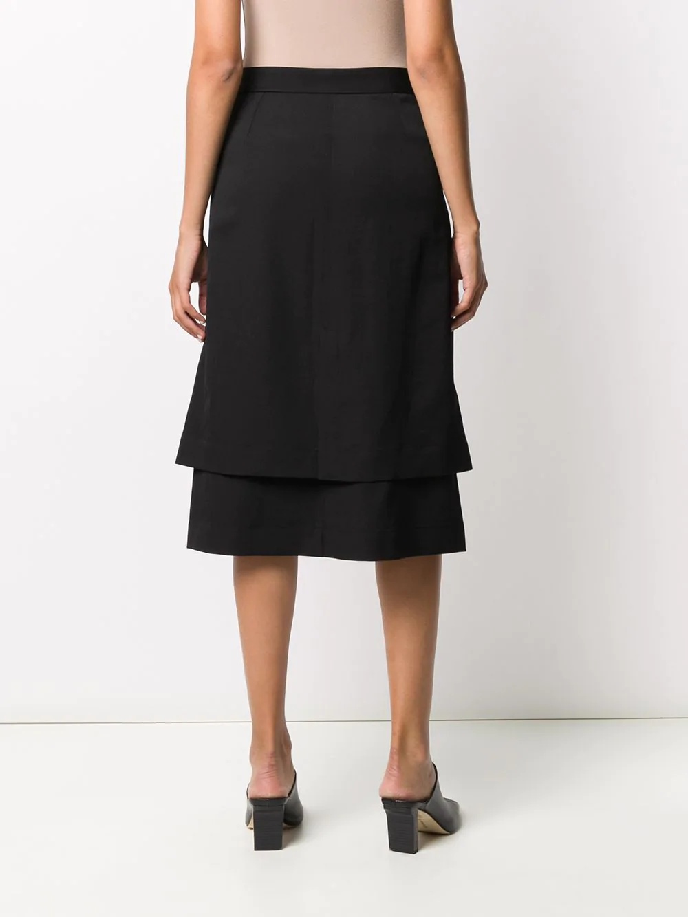 layered straight skirt - 4