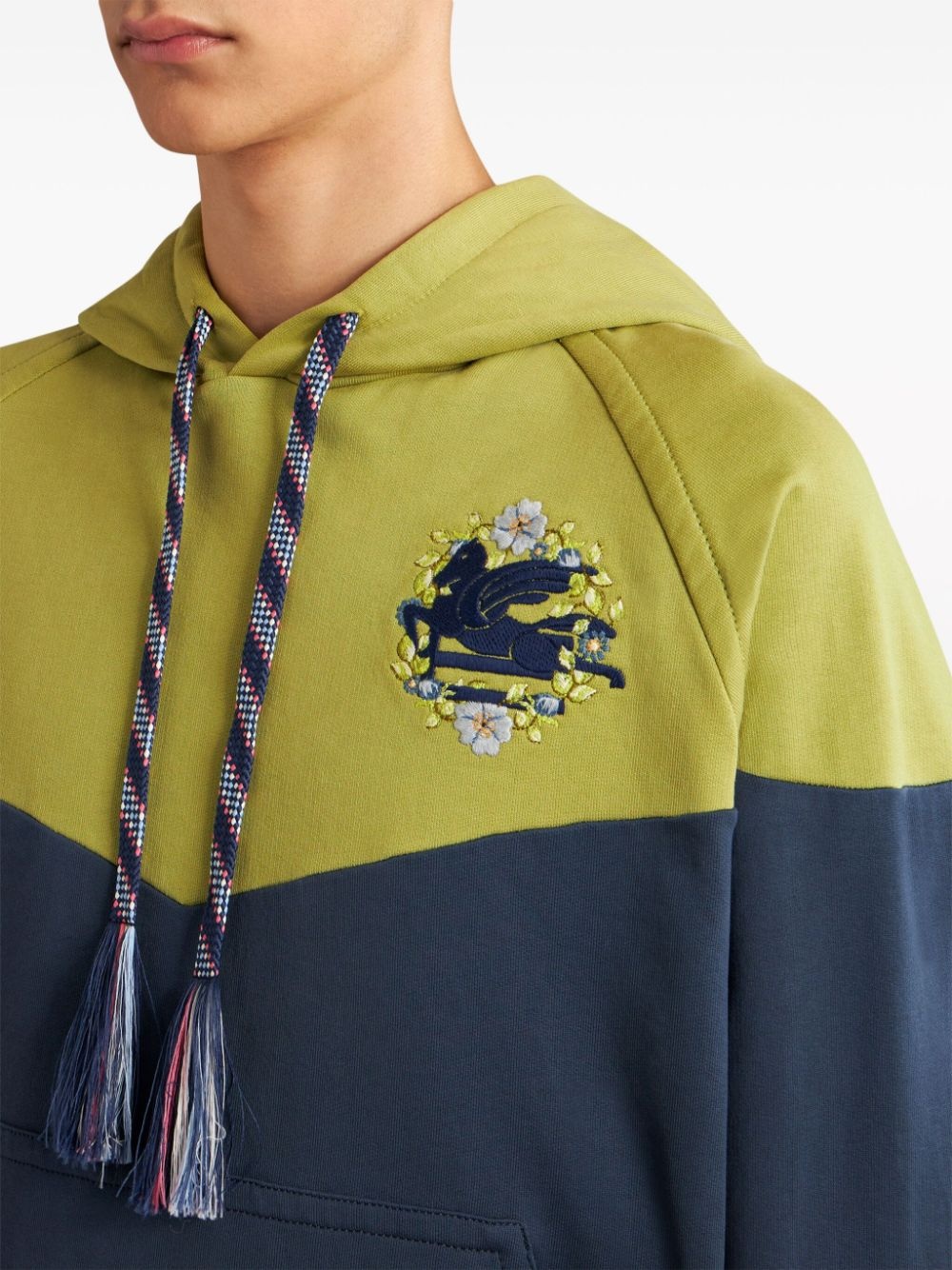 Pegaso-motif cotton hoodie - 4