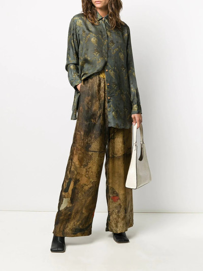 UMA WANG abstract-print wide-leg trousers  outlook