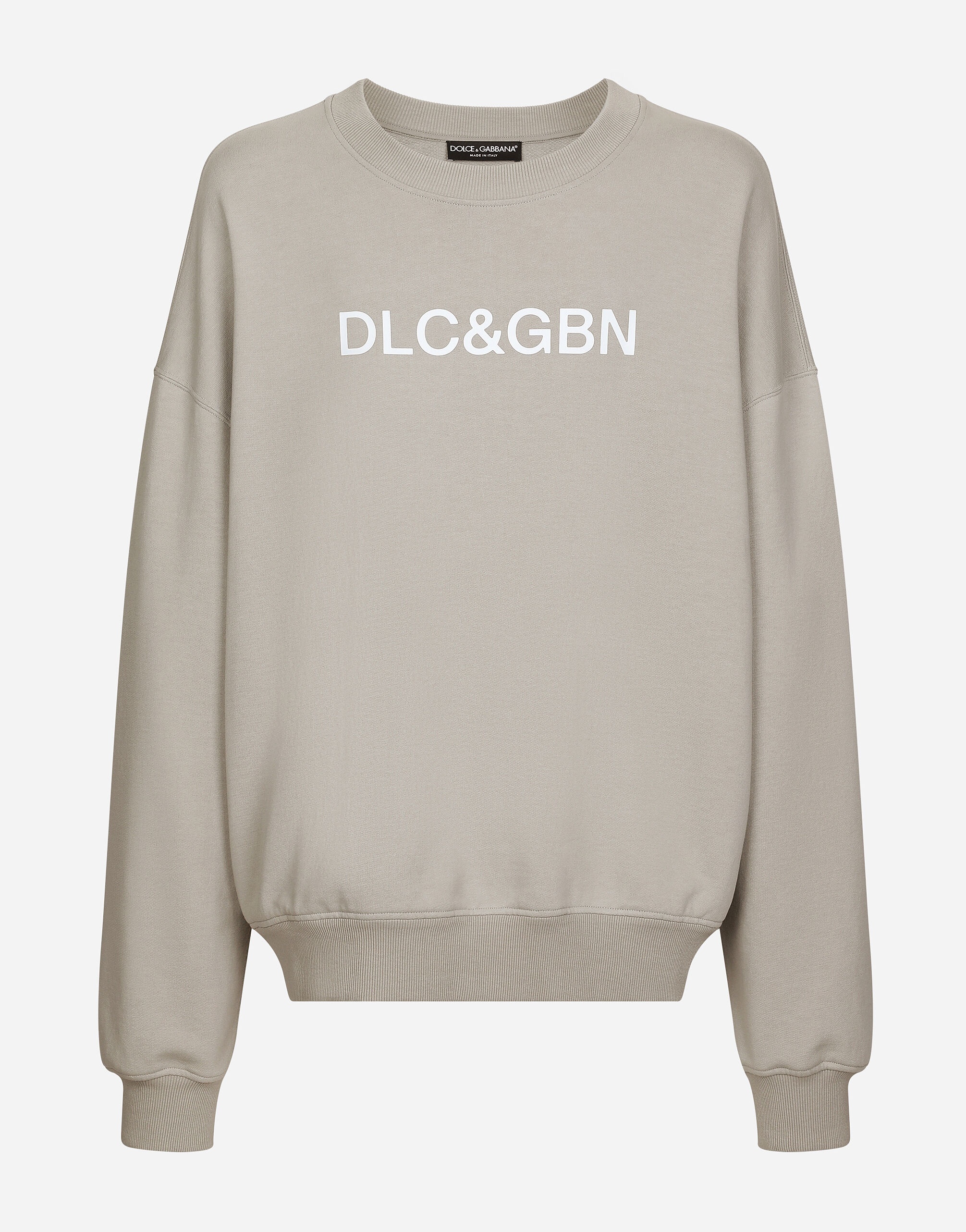Round-neck sweatshirt with Dolce&Gabbana logo print - 1
