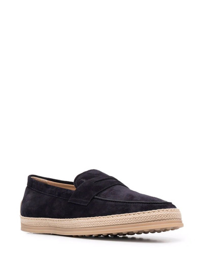 Tod's woven-trim penny loafers outlook